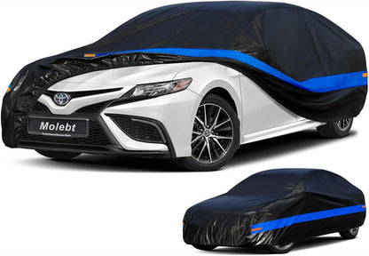 Car Cover Waterproof All Weather for Automobiles, Universal Fit Sedan Coupe Chevrolet Corvette/Camaro, Ford Mustang/Fusion, Honda Accord/Civic, KIA Optima, Hyundai Sonata, Nissan Maxima etc.