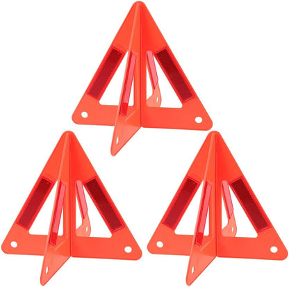 ULTECHNOVO 6-Pack Foldable Emergency Safety Triangles, DOT Compliant Reflective Roadside Warning Triangles for Vehicle Breakdown and Accident, High-Visibility Hazard Signs for Truck and Car Road Safet
