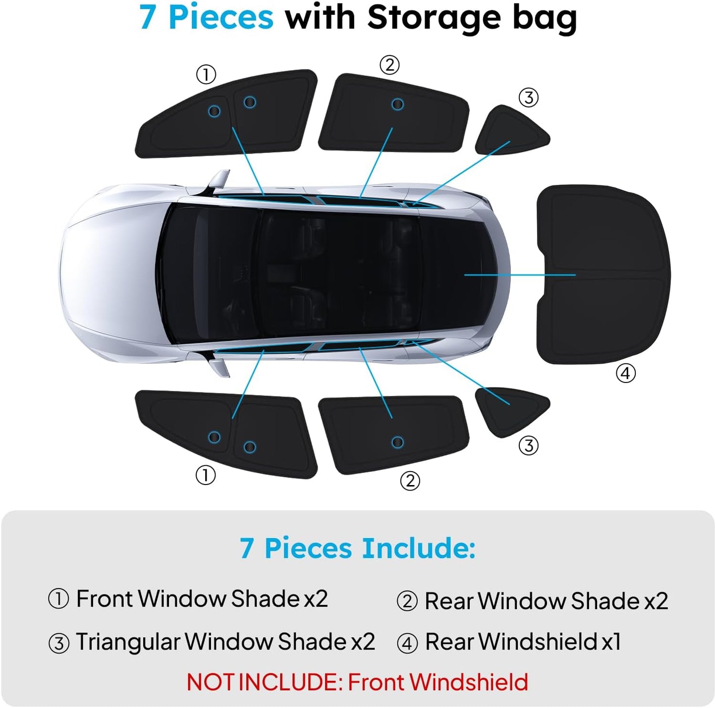 Wigoo 2026 Upgrade 8PCS Full Set Window Sunshade for Toyota 4Runner 2010-2024 [7-Layer Cooler & Blacker, Ice-Crystal Tech] with Windshield for Sun Block, Baby, Camping, Privacy Napping, Relax