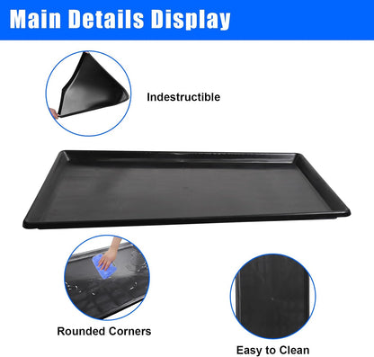 3 Pack Extra Large Oil Drip Pan, 35.4 x 24 x 1.6 in Oil Change Drain Pan, Plastic Oil Drip Tray for Under Car, Oil Catch Pan Tray for Garage, Fridges, Washing Machines, Cat Litter Box Bottom