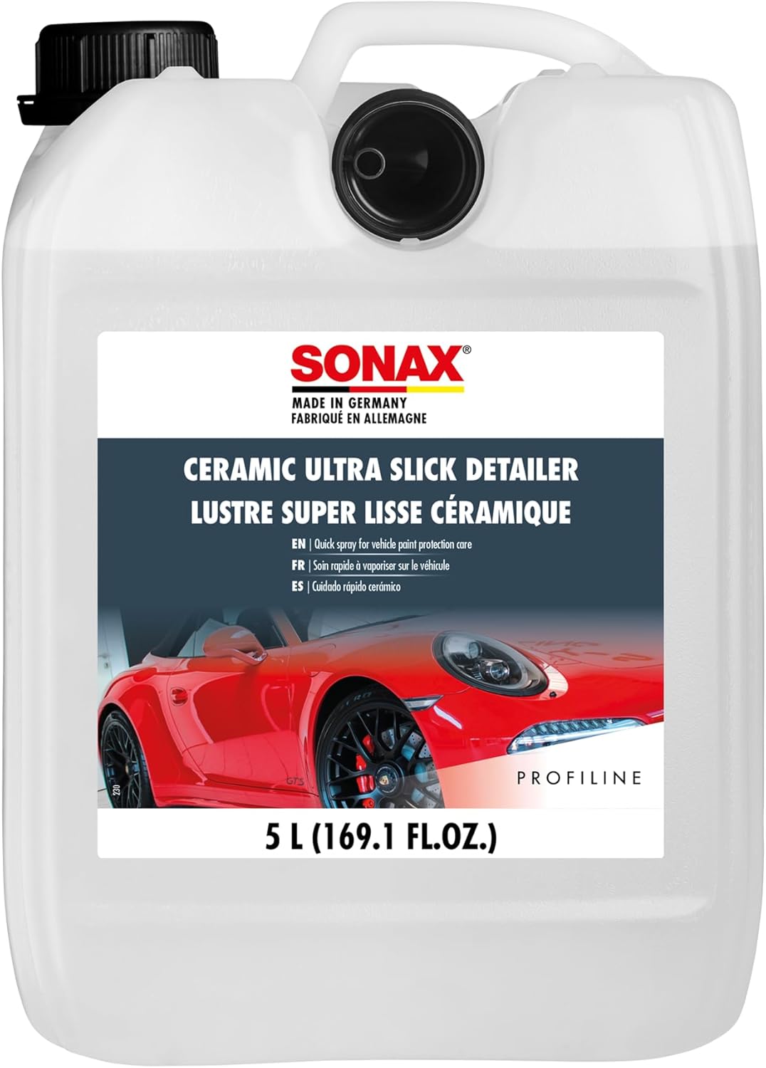 SONAX Ceramic Ultra Slick Detailer | Ceramic Quick Spray Detailer | Si Carbon Ceramic | Durable High Shine Detailer | Slick to the Touch Detailer | Waterless Wash | 750ml | 25.4 fl. Oz. | 268400