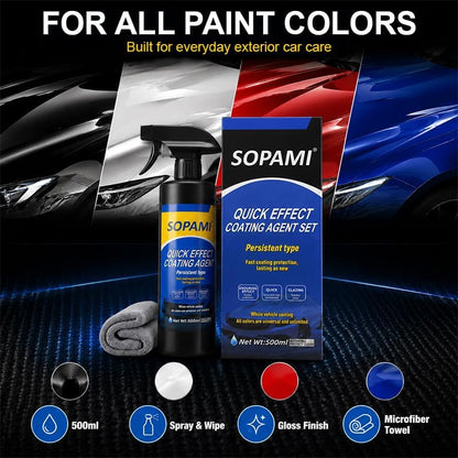 Sopami Ceramic Paint Sealant, Ceramic Coating Maximum Gloss & Shine ceramic wax, car coating spray Extremely Hydrophobic Ceramic Spray Coating for Cars, RVs, Motorcycles, Boats, and ATVs