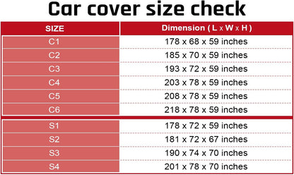 Car Cover Waterproof All Weather Protection with Red Stripe Design, Universal Fit Toyota Camry Solara, Ford Fusion, Kia Stinger Optima, Nissan Maxima, VW Passat, Subaru Legcy