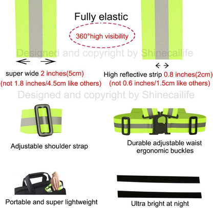 2" Wider Reflective Safety Vest,60% More High Visibility for Running,Construction,Walking Women Men,Adjustable