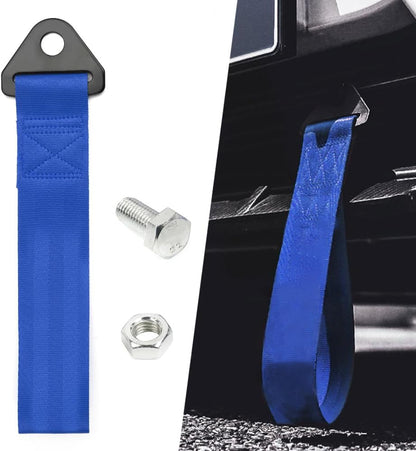 RASTP Racing Tow Strap, Car Modification Sports Trailer Belt Fit for Front or Rear Front Bumper Decorative (Red)