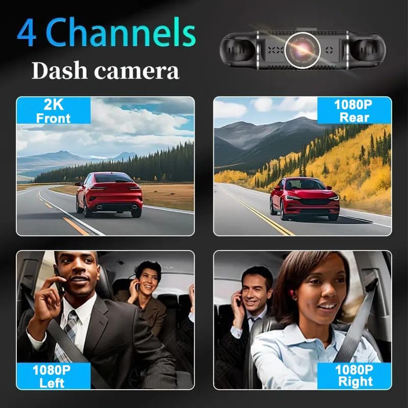 1080P Dual Dash Camera for Car Front and Inside Dashcam Car Security Video Recorder,170°Wide Angle Vehicle Cam,WDR,G-Sensor,2’’ IPS Screen,Loop Recording,Night Vision (Dual Dash Cam Without Card)