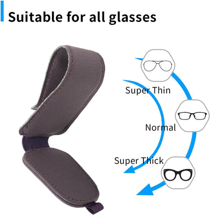 Yuoyar 2 Packs Magnetic Sunglass Holder for Car Visor (Grey) | Magnetic Interior Car Accessories