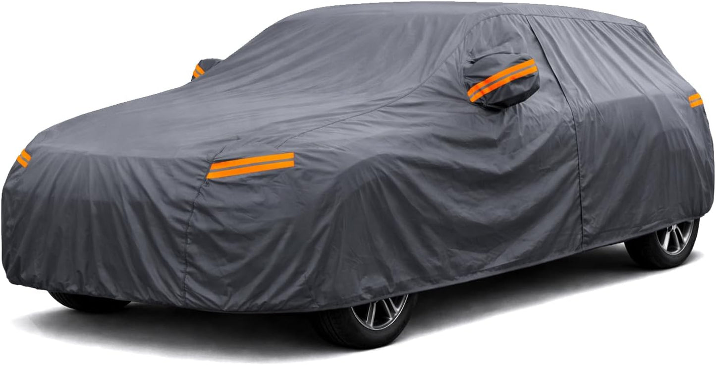 Coverlex Large Car Cover for SUV, Outdoor SUV Cover Universal Fit for Dodge Durango, Audi Q7, BMW X5, Benz GLE, Acura MDX, CX-9, VW Atlas, Jeep Grand Cherokee, Infiniti QX60, Length 201 Inches