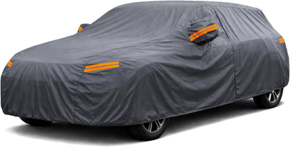 Coverlex Large Car Cover for SUV, Outdoor SUV Cover Universal Fit for Dodge Durango, Audi Q7, BMW X5, Benz GLE, Acura MDX, CX-9, VW Atlas, Jeep Grand Cherokee, Infiniti QX60, Length 201 Inches