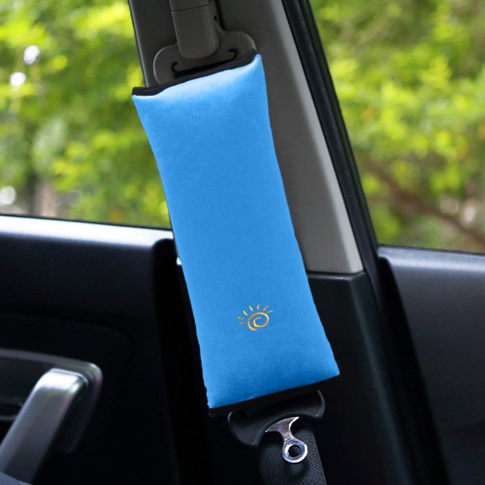 Gray Seat Belt Pillow for Kids 2PC, Seatbelt Pillow for Child Travel, Seat Belt Pillow for Toddler Head Protector, Shoulder Pad for Car Safety Seatbelt, Car Sleeping Seat Belt Pillow Support