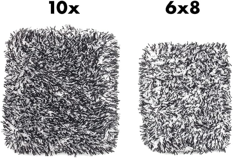 The Rag Company - The Cyclone Ultra Wash Mitt 8in x 9in and Cyclone Ultra Wash Pad 10in x 10in - 70/30 Blend Korean Microfiber, Foam Padding, Scratch-Free, Lint-Free, Black (2-Pack)