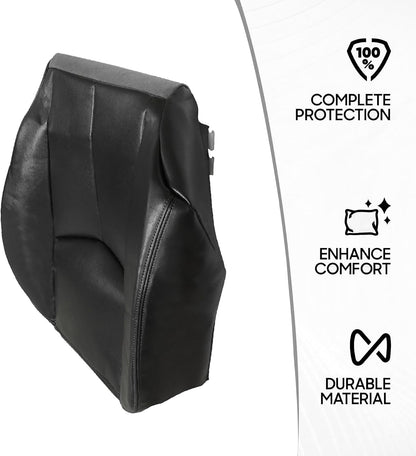 NLQR #522 Light Tan Front Driver Bottom Replacement Seat Cover Microfiber Leather Compatible with Chevy Avalanche Tahoe Suburban GMC Yukon XL 2003 2004 2005 2006