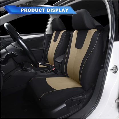 ZIMISI 4PCS Car Front Seat Covers, Comfort Breathable Vehicle Seat Protector Cover, Universal Automotive Interior Accessories for Car, SUV, Truck (Grey/Black)