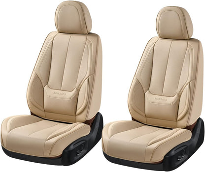 Coverado Seat Covers Full Set, Black Seat Covers for Cars 5 Seats, Car Seat Protector, Waterproof Nappa Leather Car Seat Cushion, Front and Rear Car Seat Cover Fit for Most Sedans SUV Pick-up Truck - Colors A