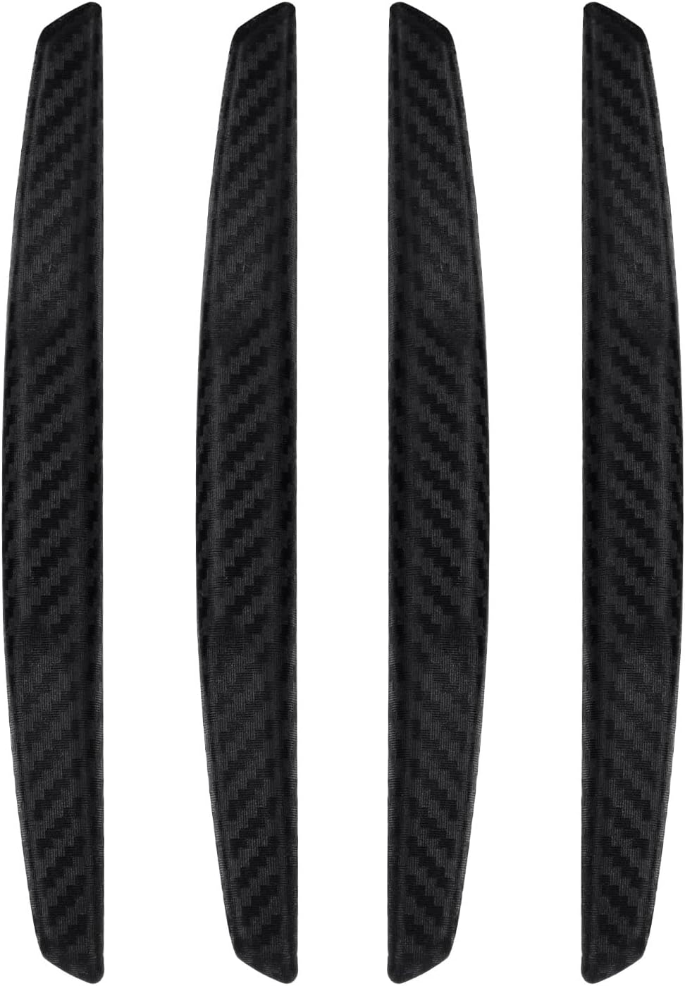 6 Inch 4Pcs 3D Carbon Fiber Texture Car Door Edge Protector Trim Strip Anti-Scratch and Anti-Collision Side Door Protectors Vehicle Exterior Accessories Sticker Black