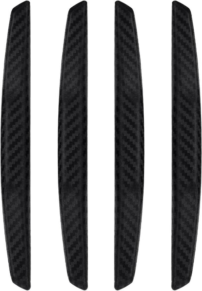 6 Inch 4Pcs 3D Carbon Fiber Texture Car Door Edge Protector Trim Strip Anti-Scratch and Anti-Collision Side Door Protectors Vehicle Exterior Accessories Sticker Black