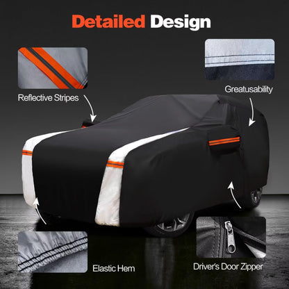 Large SUV Car Cover for Chevy Suburban 100% Waterproof All Weather, Heavy Duty Outdoor Full Exterior Covers Rain Sun Wind UV Protection. - Colors B