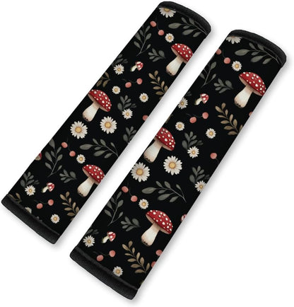 2Pcs Soft Auto Seat Belt Cover Pad Cute Cat Print Colorful Car Seatbelt Shoulder Cushion for Comfortable Driving, Compatible with All Cars' Seatbelt and Backpack Straps