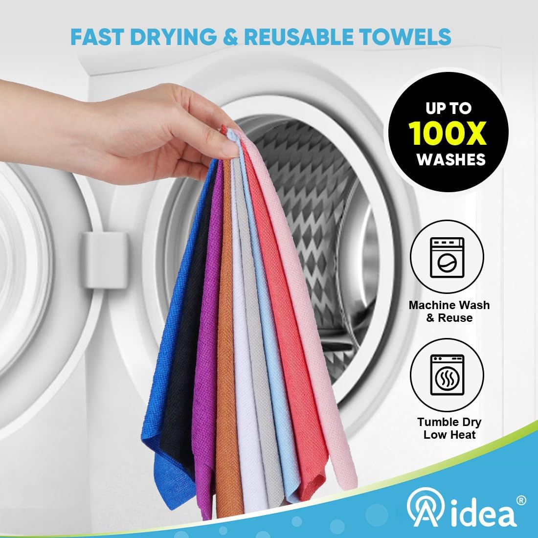 AIDEA Microfiber Cleaning Cloth Roll, Grey 75PK, Reusable Paper Towels Tear Away Cloth, Microfiber Towels for Cars, Wash Cloths, Lint Free Rags for House, Kitchen,Window,Cleaning Supplies 11.5"×11.5"