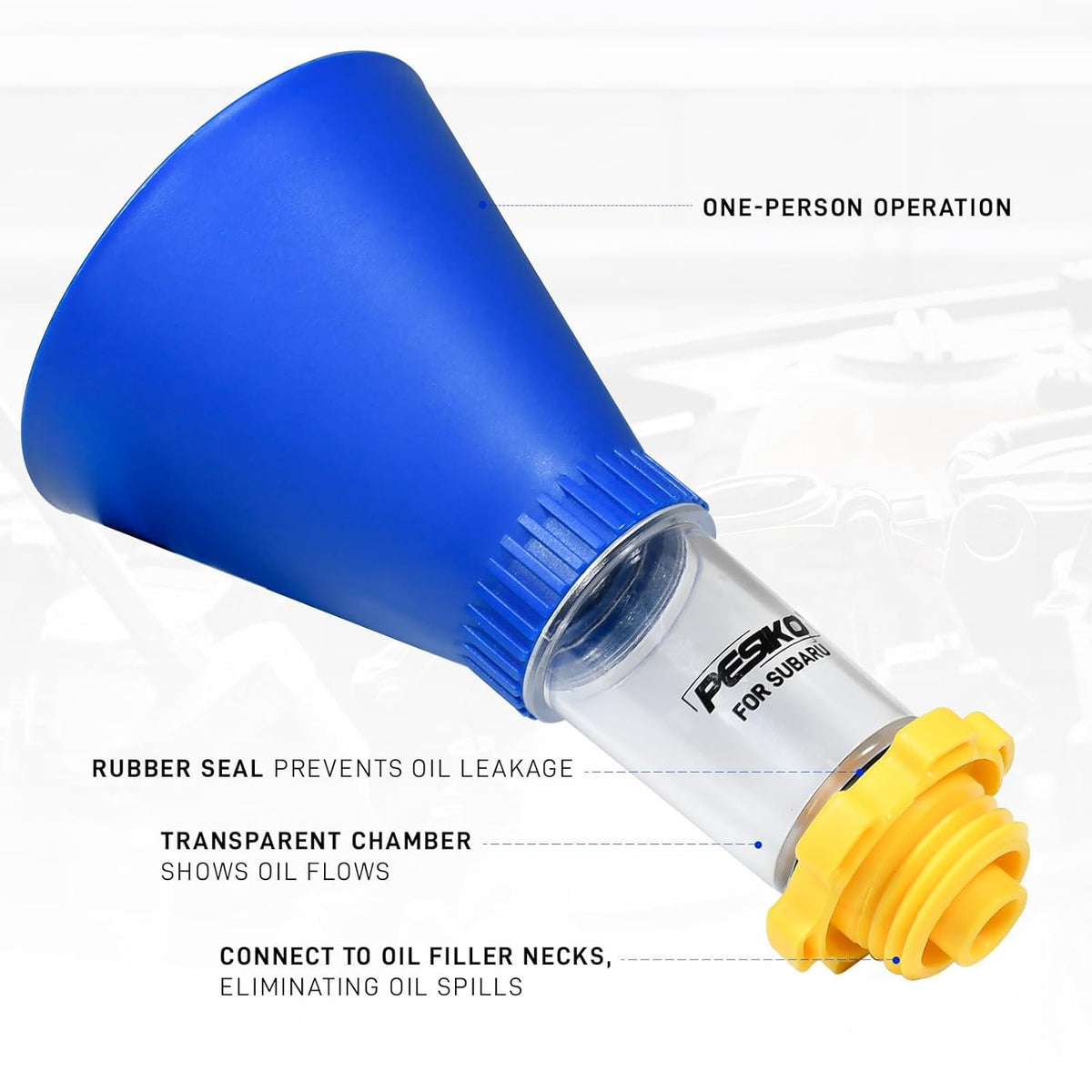 Engine Oil Funnel Spill-Free Hands-Free Compatible with Buick, Cadillac, Chevrolet, and GMC Vehicles for Fast & Easy Oil Change