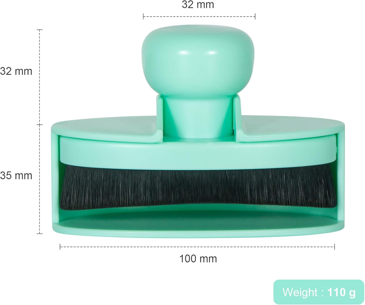 Yoseng Tire Shine Brush - Curved Brush Head & Large 3.8'' Tire Dressing Applicator with Storage Stand for Automotive Detailing, Car Enthusiasts, DIY Users (Vegan, Washable, Black)