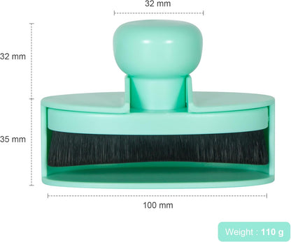 Yoseng Tire Shine Brush - Curved Brush Head & Large 3.8'' Tire Dressing Applicator with Storage Stand for Automotive Detailing, Car Enthusiasts, DIY Users (Vegan, Washable, Black)