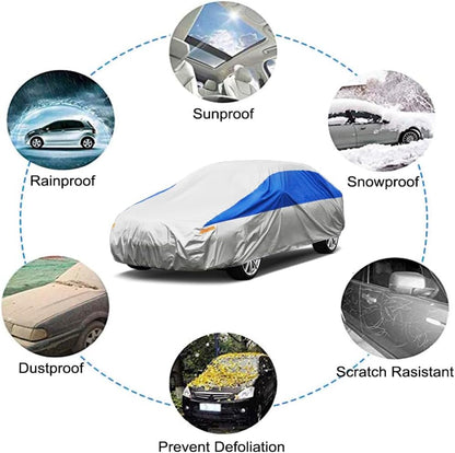GUNHYI Car Cover for Automobiles All Weather Waterproof, Universal Fit Sedan Ford Mustang, Chevy Camaro/Malibu, Kia Optima, Hyundai Sonata, Nissan Altima, Volkswagen Passat, Tesla Model 3 etc.