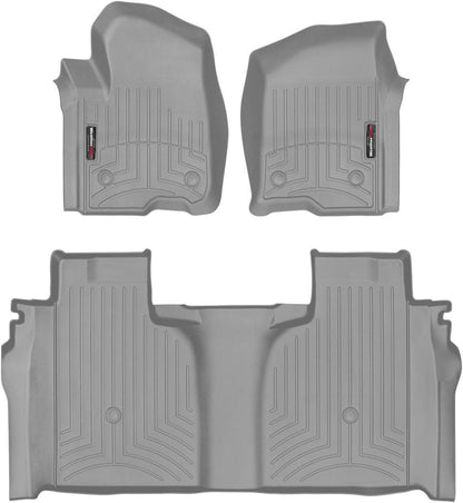 WeatherTech Custom Fit FloorLiners for GMC Sierra 1500 Limited, Silverado 2500HD/3500HD, Silverado 1500-1st & 2nd Row (471436-1-2), Cocoa