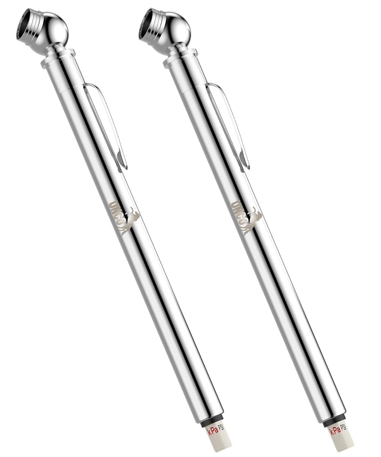 UNCO Pencil Tire Gauge, 2 Pack, 10-75 PSI, Car Tire Air Gauge