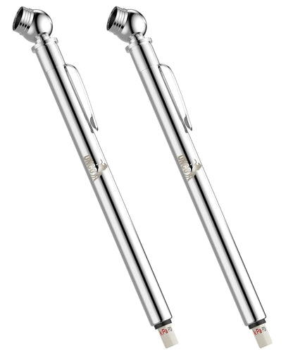 UNCO Pencil Tire Gauge, 2 Pack, 10-75 PSI, Car Tire Air Gauge