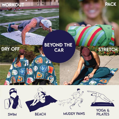 Sprints Athletic Running Towel, Full-Sized, Car Seat Cover - Performance Microfiber (Garden of Races Past)