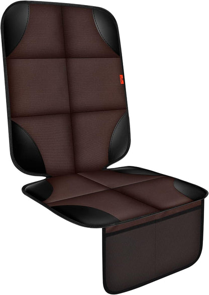 XHYANG Car Seat Protector 1 Pack Car Seat Cushion Mat Thickest Padding,Waterproof 600D Fabric Car Seat Covers for Non-Slip Backing Mesh Pockets for Baby and Pet (Black, 1 Pc)