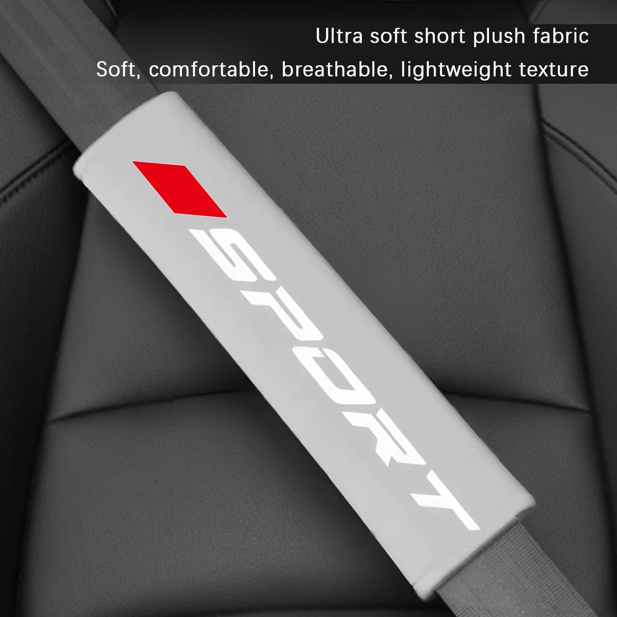 Mandark Car Seat Belt Pad, Vehicle Seatbelt Shoulder Strap Cover for More Comfortable Driving, Auto Interior Safety Belt Protection Cushion Accessories, Universal for SUV, Truck, RV (Black)