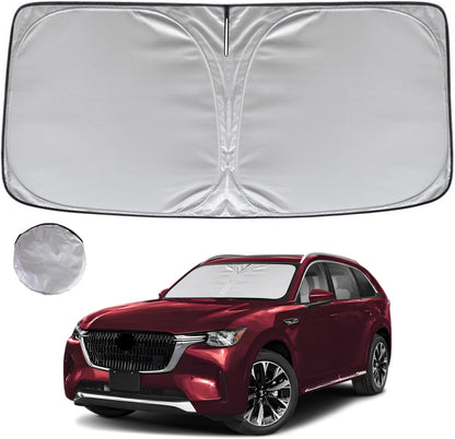 KAYZT Windshield Sun Shade for 2019-2025 2026 Chevy Silverado 1500 /GMC Sierra 1500 2500HD 3500HD Foldable Sunshade Front Window Custom Fit Car Accessories - Colors C