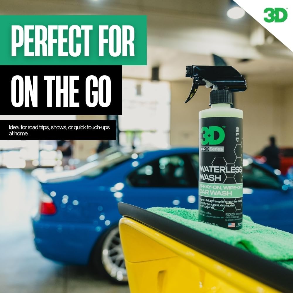 3D Waterless Car Wash - Easy Spray Waterless Detailing Spray - No Soap or Water Needed - Great on Cars, RVs, Motorcycles & Boats 1 Gallon