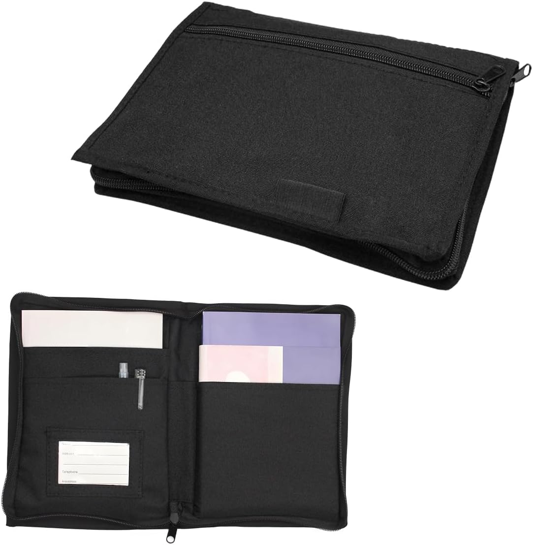 Car Registration and Insurance Holder, Glove Box Compartment Document Holder Owner Manual Case, Soft Zippered Pouch Multi-Pocket Glove Bag for Auto Insurance License Cards