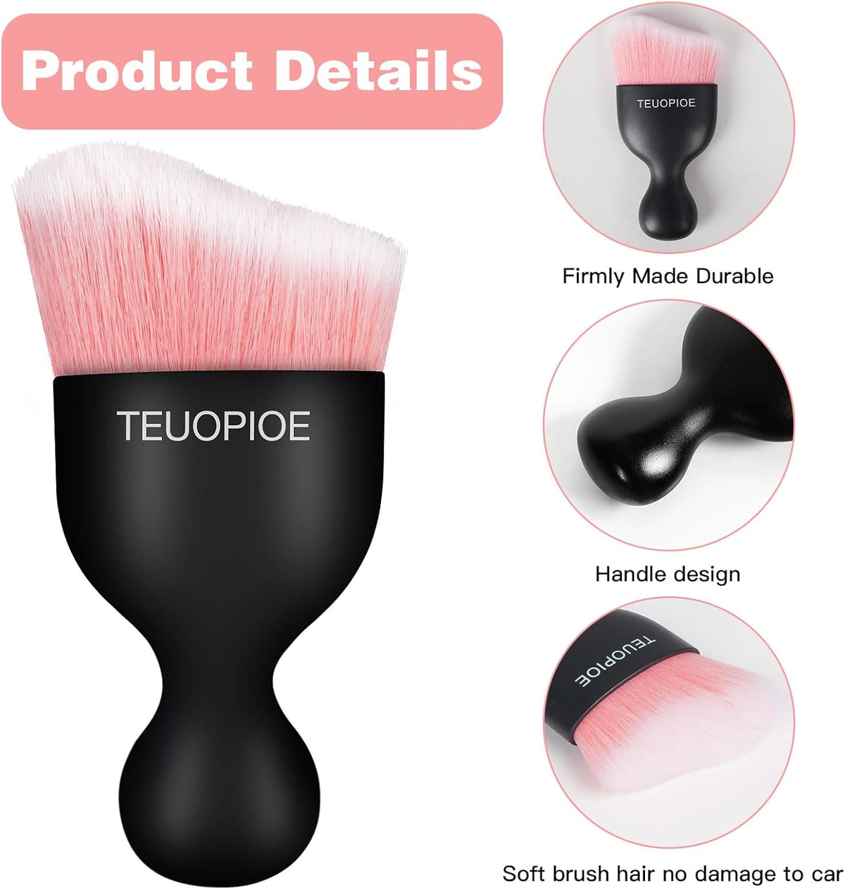 Car Interior Cleaning Brush, Car Duster Interior,Car Detailing Brush Dusting Brush,Car Interior Cleaning Tool, Auto Soft Hair Car Brush,Auto Interior Dust Brush for Air Vents(Brown)