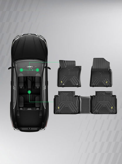 YHTAUTO Floor Mats Compatible with Toyota Avalon 2019-2023, TPE Floor Liners All-Weather Protection Custom Fit, 1st & 2nd Row, Set of 3