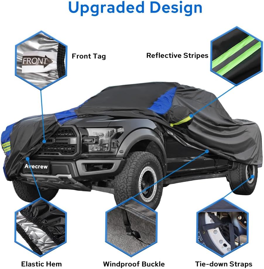 Avecrew Car Cover Waterproof All Weather for Automobiles, Outdoor Heavy Duty Full Exterior Covers for Sedan(194"-208")