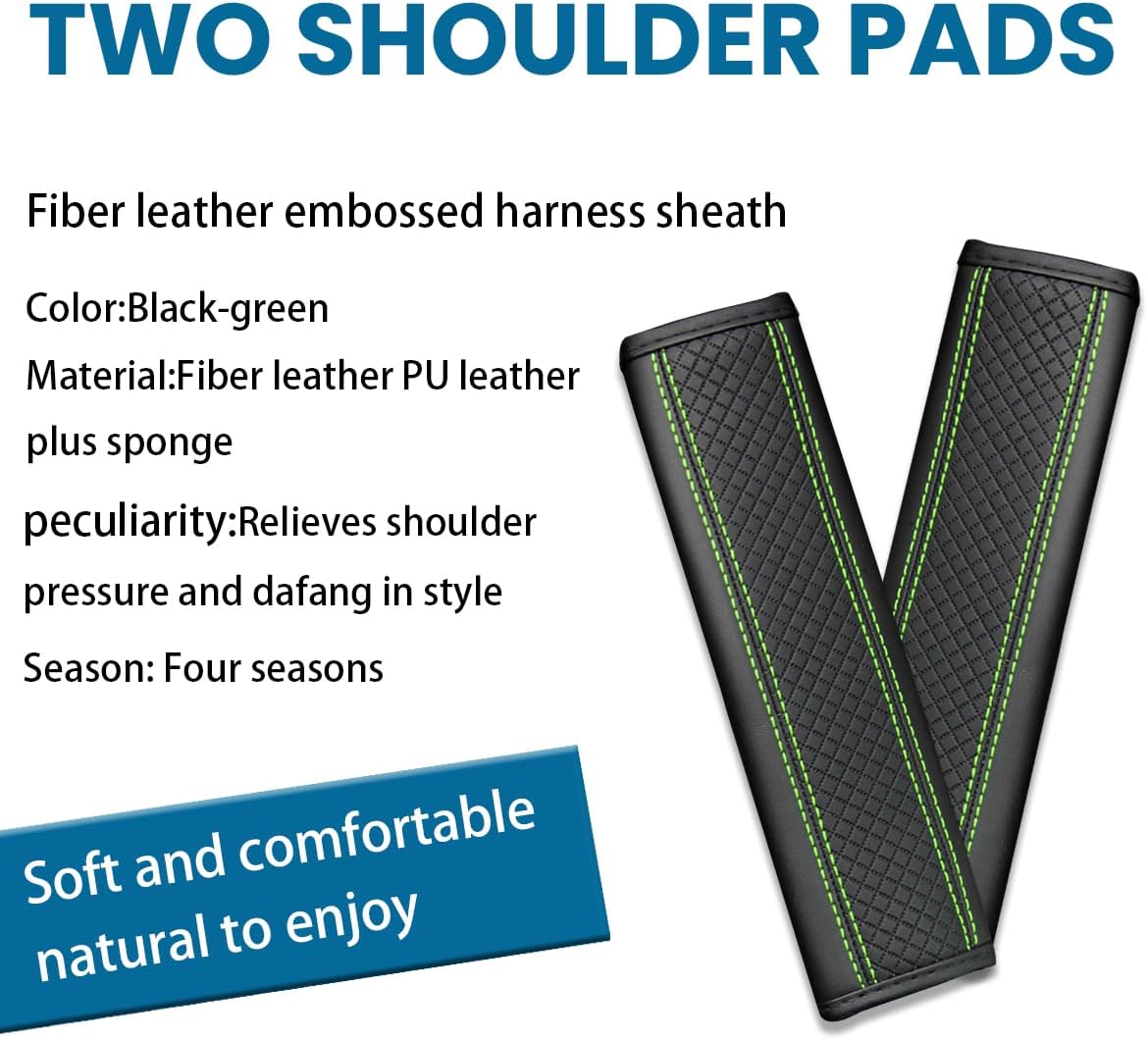 Osilly 2PCS Car Seat Belt Cover, Carbon Fiber Seatbelt Shoulder Protection, Soft Car Seat Belt Strap Cushion Protect Your Neck and Shoulder, Car Accessories Seat Belt Pad for Car Truck (Red)