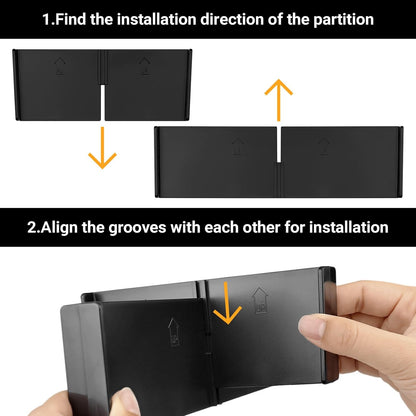 Glove Box Dividers Organizer Compatible with Toyota 2016-2020 2021 2022 2023 Tacoma Accessories Black ABS Material Center Console Organizer