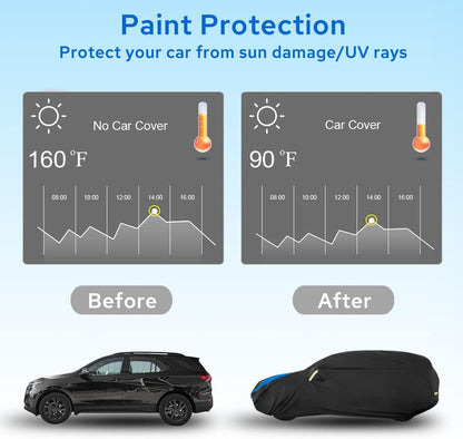 Avecrew Car Cover Waterproof All Weather for Automobiles, Outdoor Heavy Duty Full Exterior Covers for Sedan(194"-208")