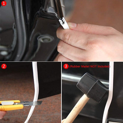 Winunite 32.8ft (10m) Car Door Edge Guards Black – Rubber, No Glue, U-Shaped, Built-in Metal Clips, Fits Most Vehicles, Fade-Resistant, Scratch- and Chip-Resistant – Reduces Dings in Parking Lots