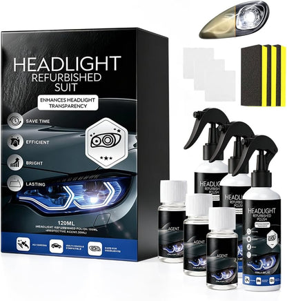 Automotive Headlamp Restoration Fluid, 2026 New Automotive Headlight Restoration Kit, Multifunctional Headlight Refurbish Kit for Cars, Easy Use Headlight Repair Kit for All Vehicles (1)