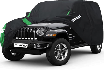 10-Layer Car Cover Waterproof All Weather for Automobiles, Soft Cotton Lining Outdoor Full Covers with Door Zipper, Universal Fit for Sedan 196"-208" L, Size A6 (See Size Chart)