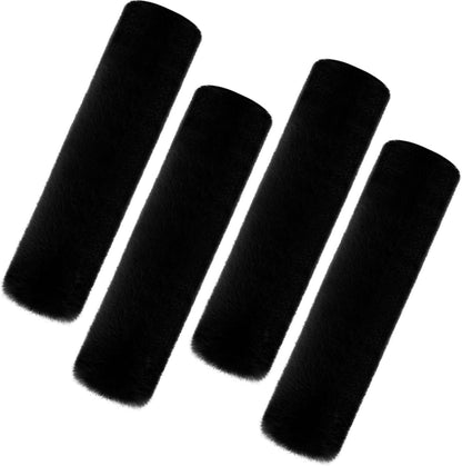 Boao 4 Pack Faux Sheepskin Car Seat Belt Pads Seatbelt Protector Soft Seat Belt Shoulder Strap Cover Comfort Harness Pad(Black, 9.9 Inch)