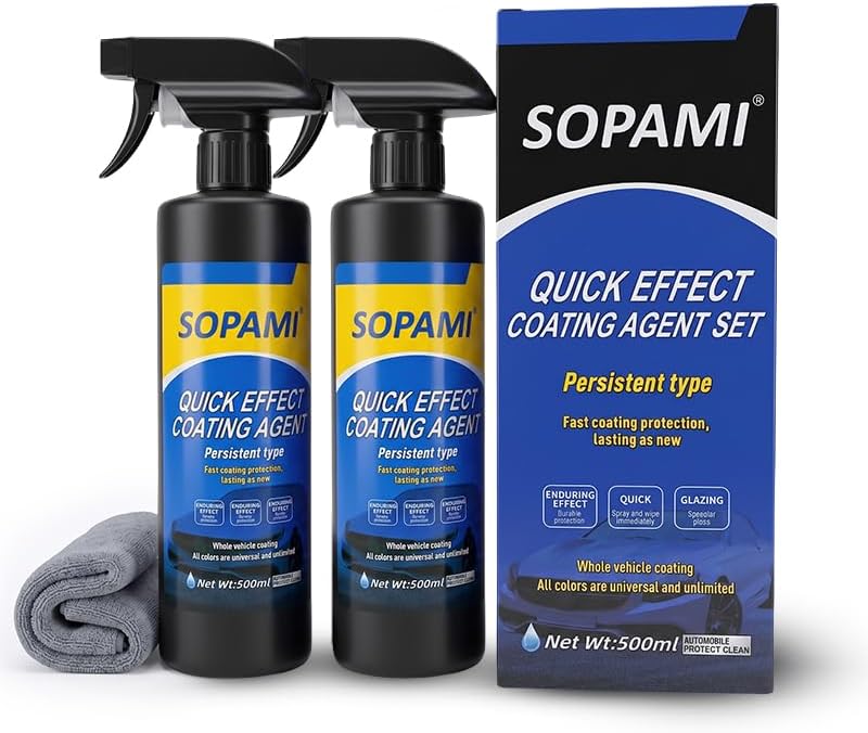 Sopami Ceramic Paint Sealant, Ceramic Coating Maximum Gloss & Shine ceramic wax, car coating spray Extremely Hydrophobic Ceramic Spray Coating for Cars, RVs, Motorcycles, Boats, and ATVs