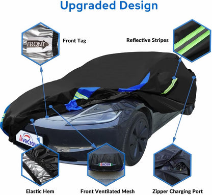 Avecrew Car Cover Waterproof All Weather for Automobiles, Outdoor Heavy Duty Full Exterior Covers for Sedan(194"-208")