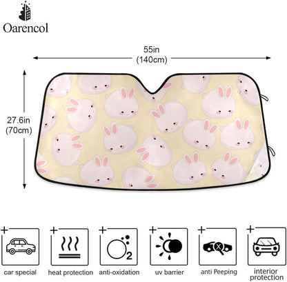 Black Leopard Car Windshield Sun Shade Animal Skin Print Foldable UV Ray Sun Visor Protector Sunshade to Keep Your Vehicle Cool (51" x 27.6")