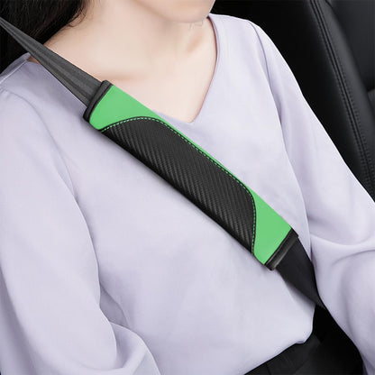 AUCELI 2PCS Car Seat Belt Cover, Carbon Fiber Seatbelt Shoulder Strap Covers, Breathable Leather Soft Harness Pad Protect Your Neck and Shoulder Compatible with Cars